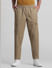Brown Mid Rise Cargo Joggers_413906+1