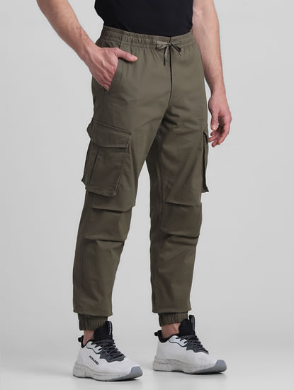 Olive Mid Rise Cargo Pants