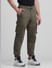 Olive Mid Rise Cargo Pants_413908+2