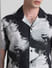 Black Abstract Print Short Sleeves Shirt_413912+5