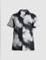 Black Abstract Print Short Sleeves Shirt_413912+7