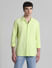 Lime Green Cotton Full Sleeves Shirt_413916+2