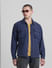 Blue Zip-Up Oversized Shirt_413929+1
