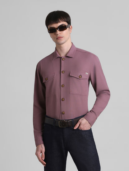Pink Cotton Oversized Full Sleeves Shirt