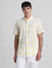 Yellow Cotton Check Short Sleeves Shirt_413933+2