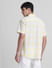 Yellow Cotton Check Short Sleeves Shirt_413933+4