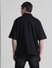 Black Zip-Up Oversized Short Sleeves Shirt_413934+4