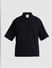 Black Zip-Up Oversized Short Sleeves Shirt_413934+7