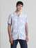 Blue Printed Short Sleeves Shirt_413935+2