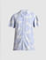 Blue Printed Short Sleeves Shirt_413935+7