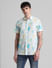 White Tropical Print Short Sleeves Shirt_413940+2