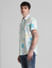 White Tropical Print Short Sleeves Shirt_413940+3