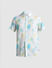 White Tropical Print Short Sleeves Shirt_413940+7