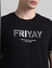Black FRIYAY Text T-shirt_413966+5