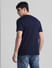 Dark Blue Logo Print Crew Neck T-shirt_413967+4