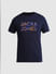 Dark Blue Logo Print Crew Neck T-shirt_413967+7