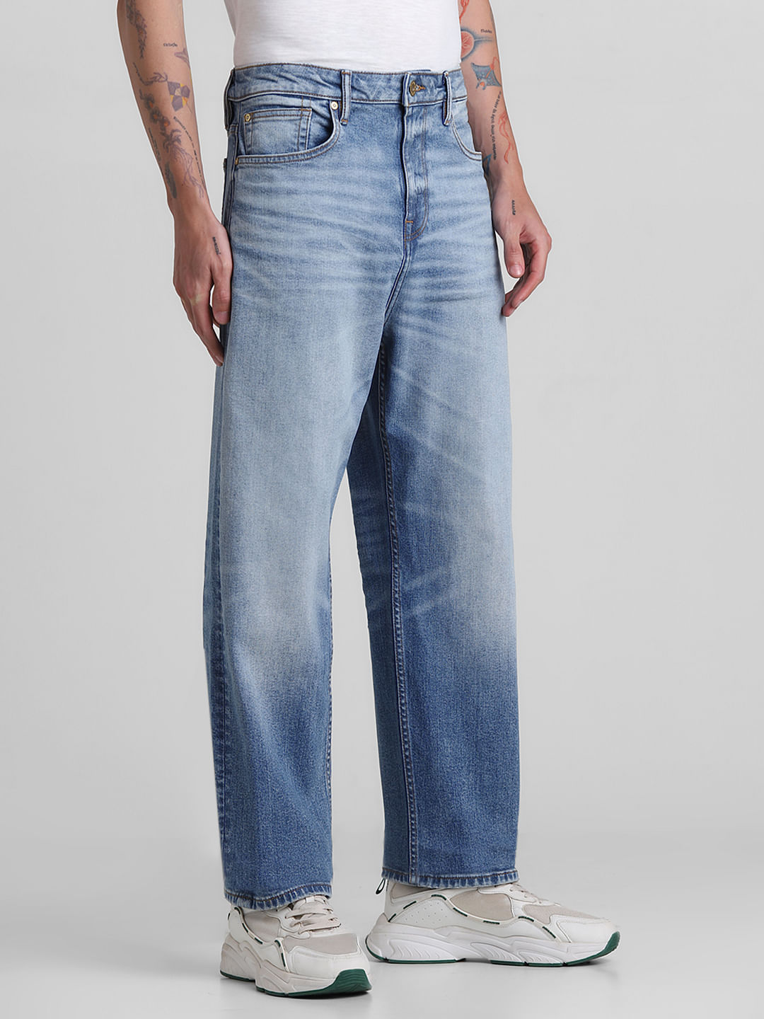 Feather Soft Straight Regular Jeans - Dark denim blue - Ladies | H&M IN