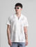 White Crochet Short Sleeves Shirt_413985+1