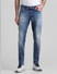 Dark Blue Distressed Liam Skinny Fit Jeans_413990+1