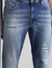 Dark Blue Distressed Liam Skinny Fit Jeans_413990+4