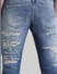 Dark Blue Distressed Glenn Slim Fit Jeans_413995+5
