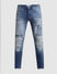 Dark Blue Distressed Glenn Slim Fit Jeans_413995+7