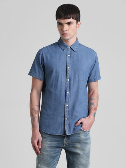 Blue Indigo Dyed Denim Shirt