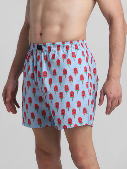 Blue Candy Print Boxers