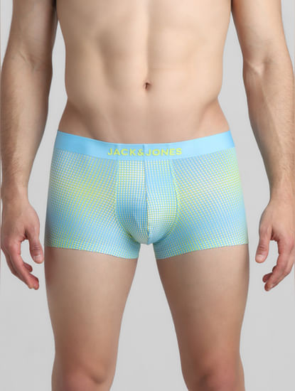 Lime Yellow Printed Trunks