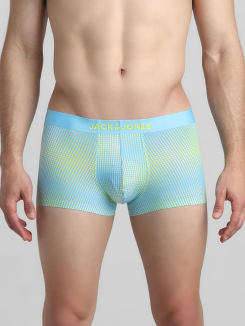 Lime Yellow Printed Trunks