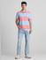 Blue Colourblocked Polo T-shirt_415336+6