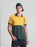 Yellow Colourblocked Cotton Polo T-shirt_415340+1