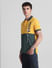 Yellow Colourblocked Cotton Polo T-shirt_415340+3