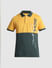 Yellow Colourblocked Cotton Polo T-shirt_415340+7