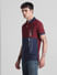 Red Colourblocked Cotton Polo T-shirt_415341+3