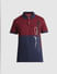 Red Colourblocked Cotton Polo T-shirt_415341+7