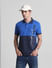 Blue Colourblocked Cotton Polo T-shirt_415343+1