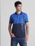 Blue Colourblocked Cotton Polo T-shirt_415343+2