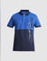 Blue Colourblocked Cotton Polo T-shirt_415343+7