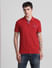Red Cotton Polo T-shirt_415344+2