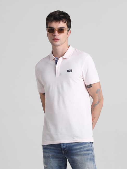 Pink Cotton Polo T-shirt