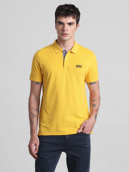 Yellow Cotton Polo T-shirt