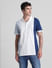 Blue Colourblocked Cotton Polo T-shirt_415348+2