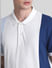 Blue Colourblocked Cotton Polo T-shirt_415348+5