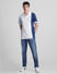 Blue Colourblocked Cotton Polo T-shirt_415348+6