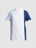 Blue Colourblocked Cotton Polo T-shirt_415348+7