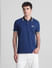 Blue Contrast Tipping Polo T-shirt_415356+2