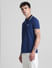 Blue Contrast Tipping Polo T-shirt_415356+3
