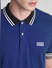 Blue Contrast Tipping Polo T-shirt_415356+5