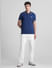 Blue Contrast Tipping Polo T-shirt_415356+6